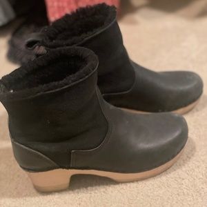 No. 6 - 5" Pull on Shearling Boot on Mid Heel - Size 38